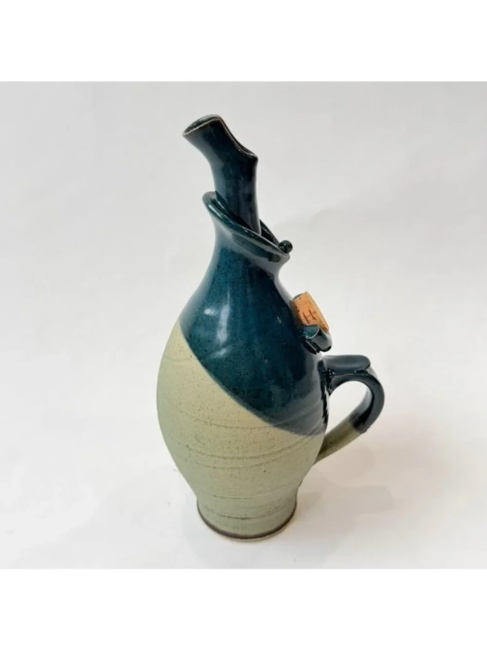 Franco Balducci Ceramica Handcrafted Olive Oil Bottle Tuscany Italy Pottery